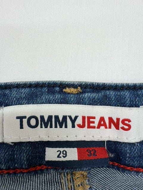 Tommy Jeans Boys Blue Slim Tapered Jeans Size 29x32 Distressed