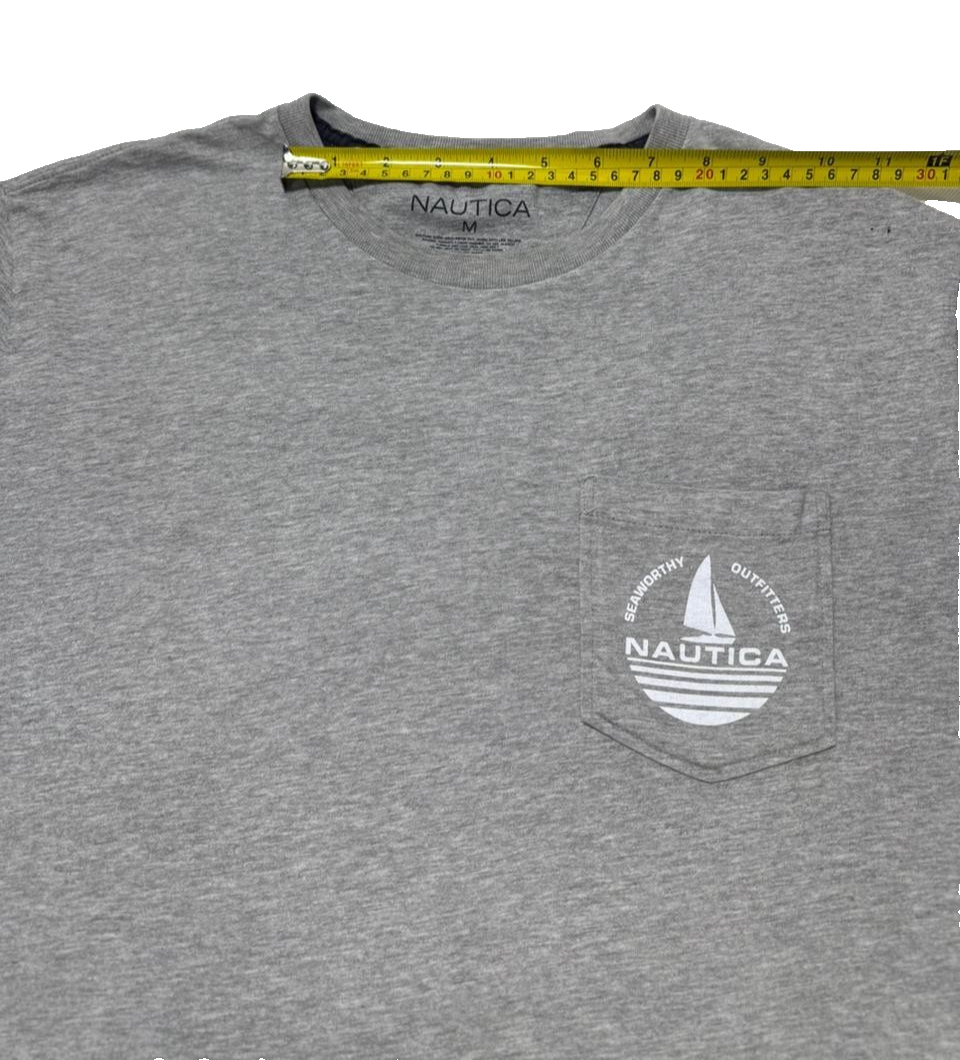 Nautica Men's Medium Grey Short Sleeve Graphic Tee T-Shirt Seaworthy Outfitters