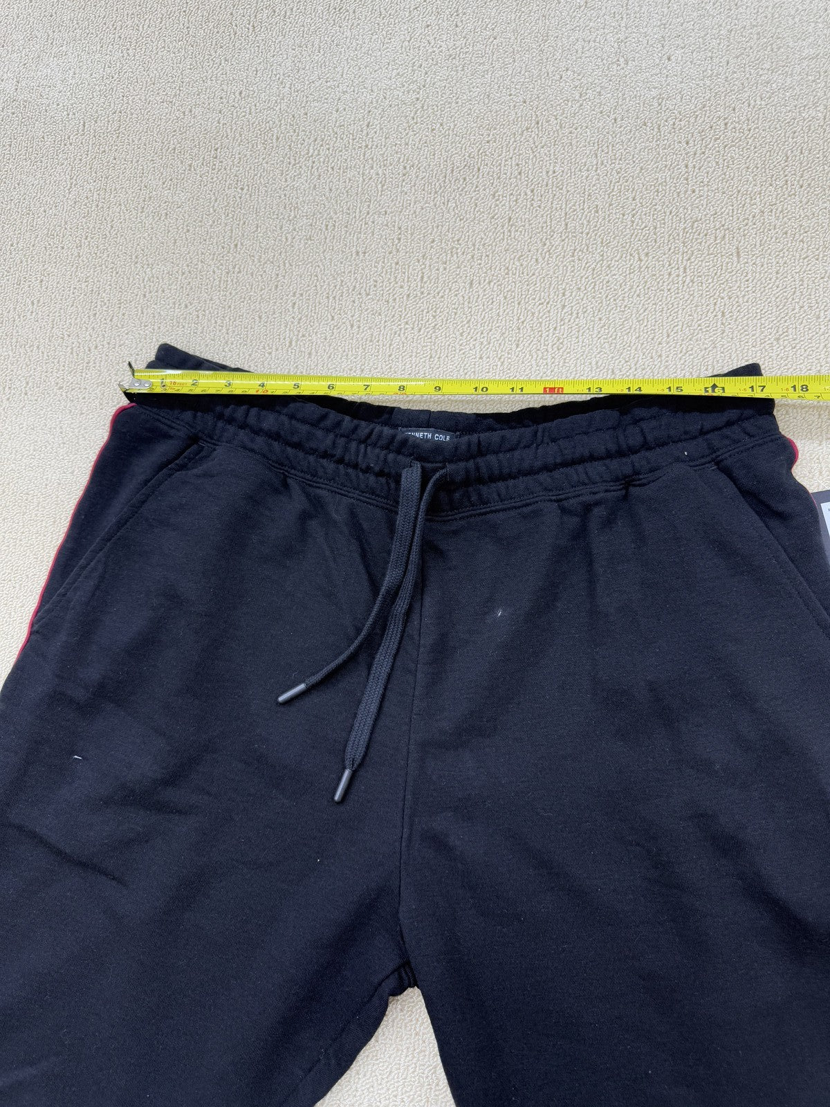 Kenneth Cole Black Fleece Jogger Shorts Men's XLT Cotton Poly Drawstring