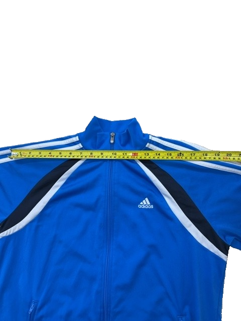 Adidas Men's Blue Striped Track Jacket Long Sleeve XL Polyester