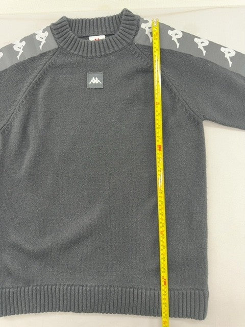 Kappa Unisex Crewneck Sweater Black Medium Long Sleeve Logo Knit