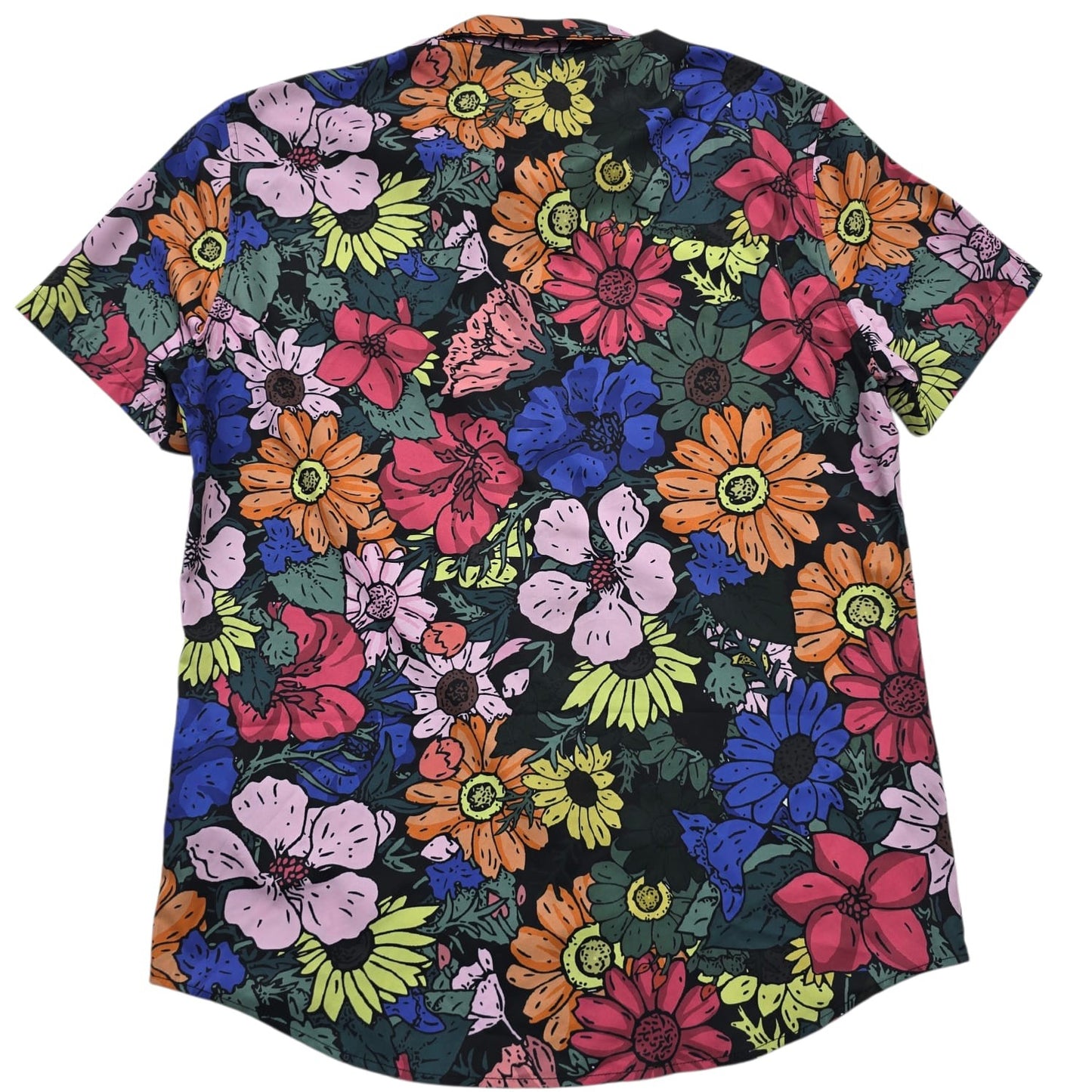 SHEIN Women's Multi-Color Skull Butterfly Floral Button-Up XL