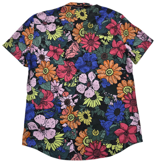 SHEIN Women's Multi-Color Skull Butterfly Floral Button-Up XL