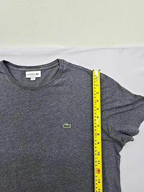 Lacoste Gray Cotton T-Shirt XL Men Short Sleeve Croc Logo