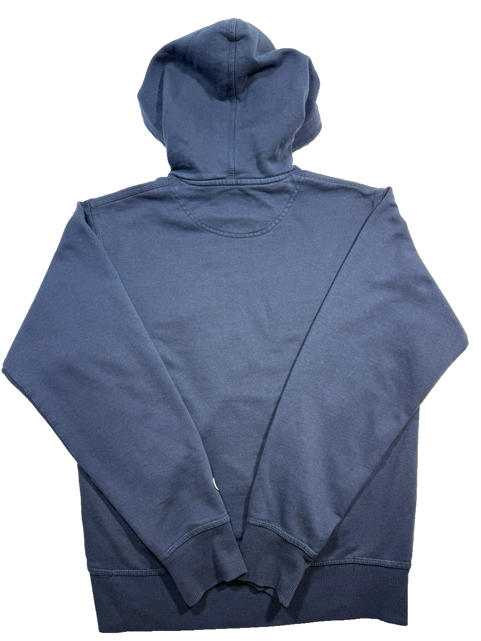 Champion Navy Blue Pullover Hoodie Small Logo Gray Lined Hood Sweatshirt Size S