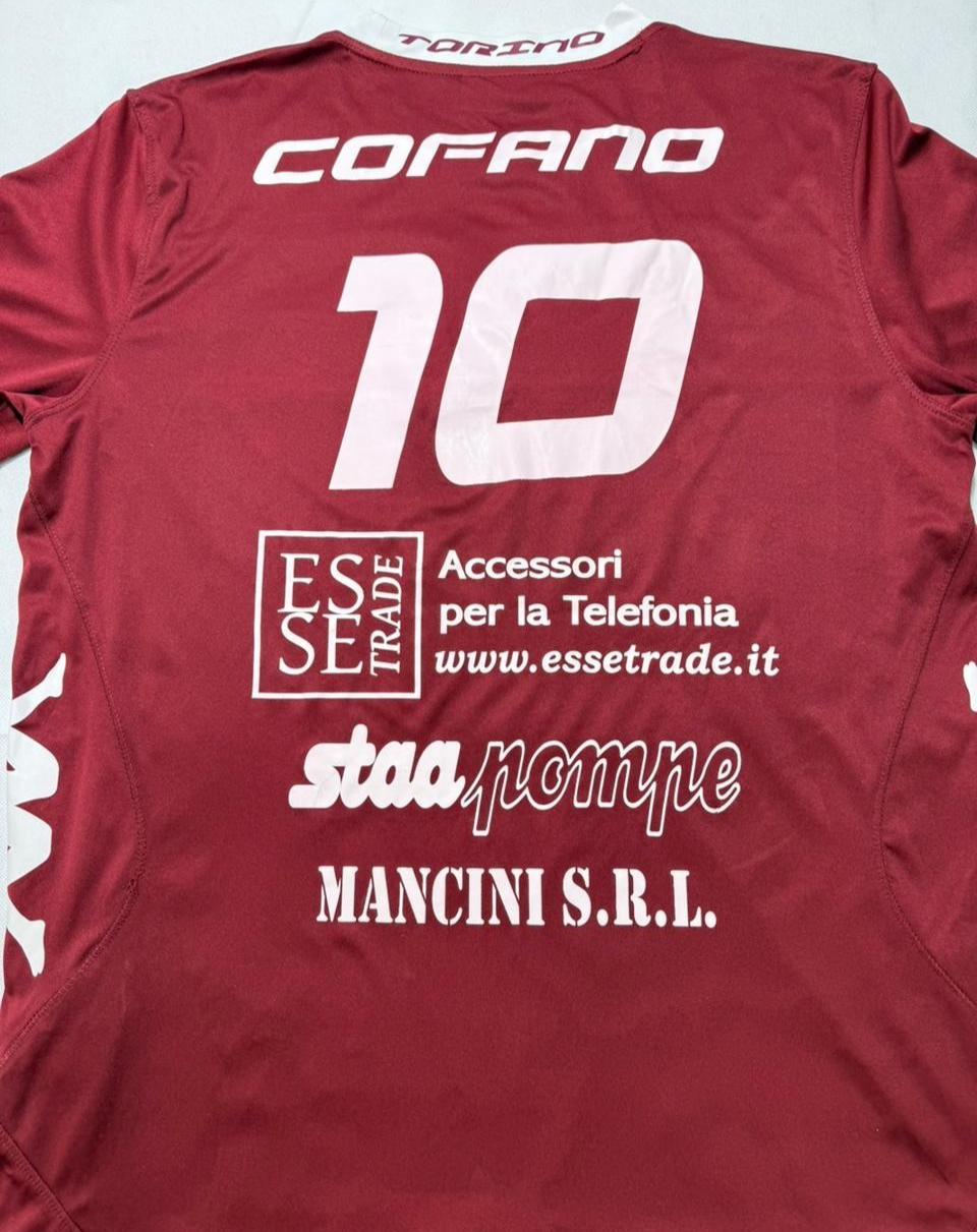 Kappa Torino Soccer Jersey #10 Cofano Men's Large Maroon White Rare Vintage Kit