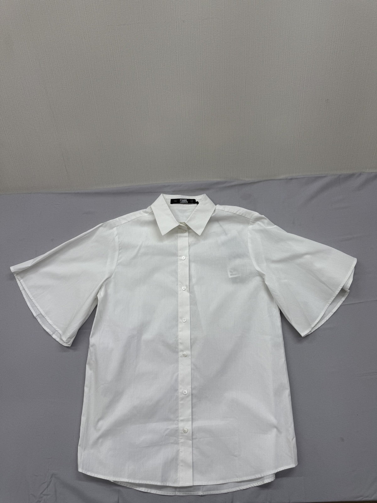 Karl Lagerfeld White Organic Cotton Blouse Sz 40 IT NWT