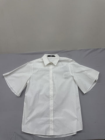 Karl Lagerfeld White Organic Cotton Blouse Sz 40 IT NWT