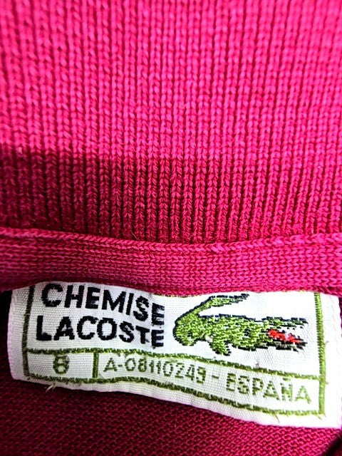 Lacoste L.12.12 Burgundy Cotton Polo Shirt Men Size 8 Classic Fit
