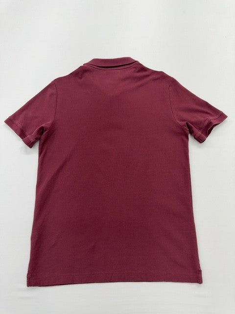 Calvin Klein Boys Burgundy Polo Shirt Size S Slim Fit 100% Cotton Logo