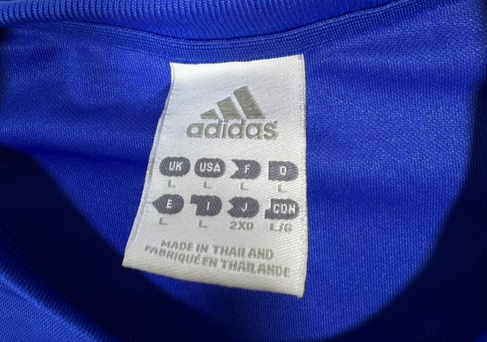 Adidas Men's Royal Blue Climalite Training Jersey White Stripes Ecole De Foot L