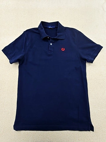 Fred Perry Men's Polo Shirt Navy Blue Cotton Large Short Sleeve