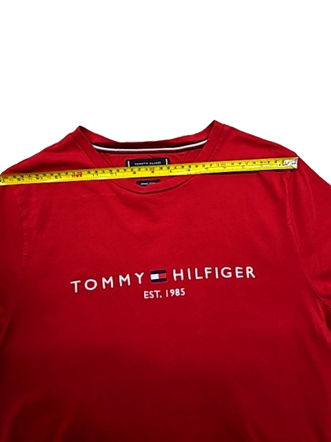 Tommy Hilfiger Men's Red Organic Cotton T-Shirt Crewneck Size M