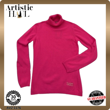 Class Roberto Cavalli Pink Turtleneck Sweater M Women Knit Long Sleeve