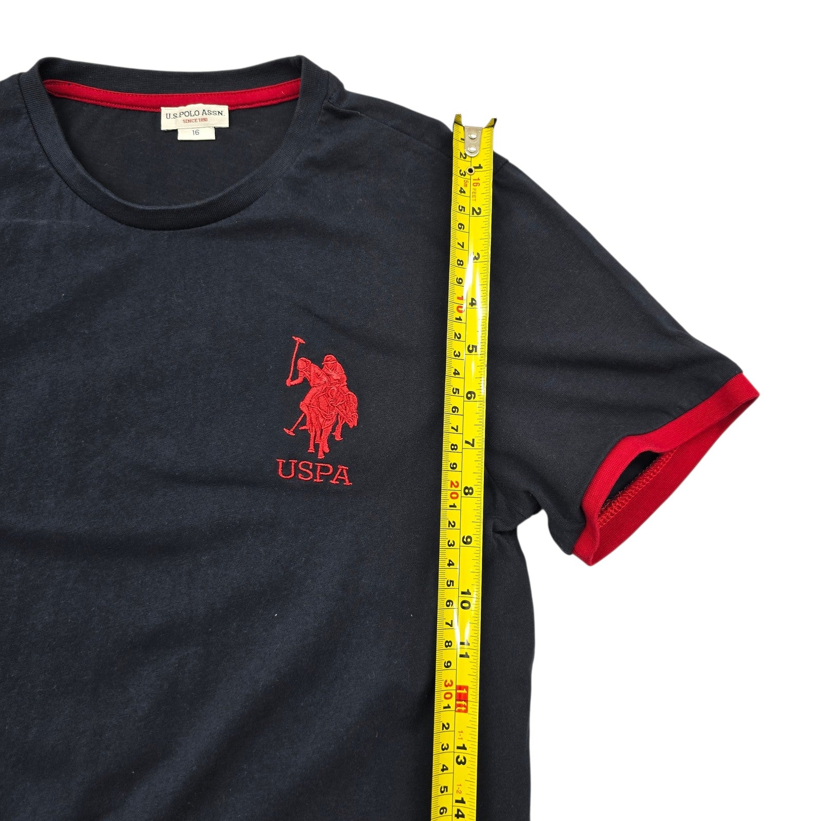 U.S. Polo Assn. Men Black T-Shirt size 15 product image 6