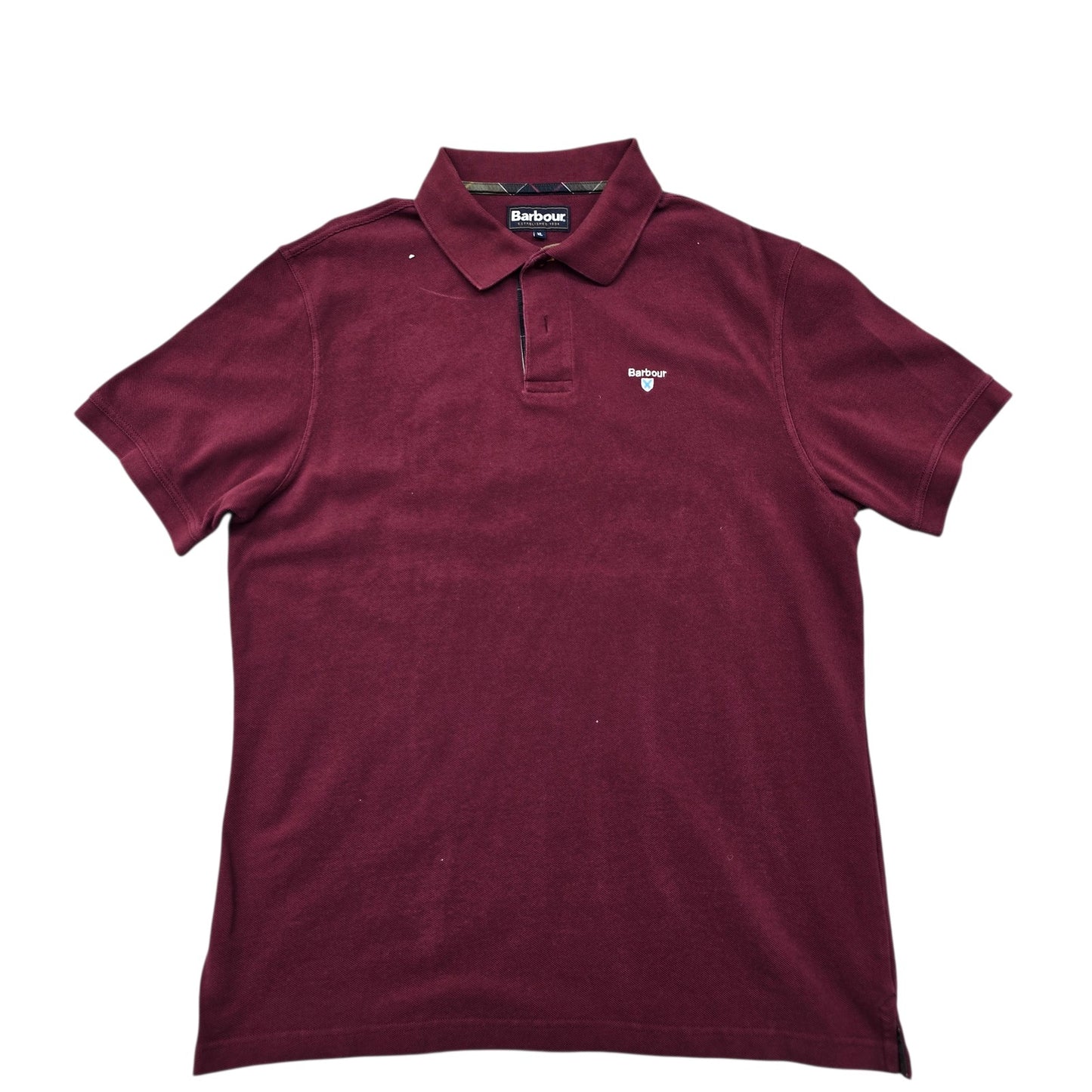 Barbour Men's Burgundy Logo Polo Shirt Size XL