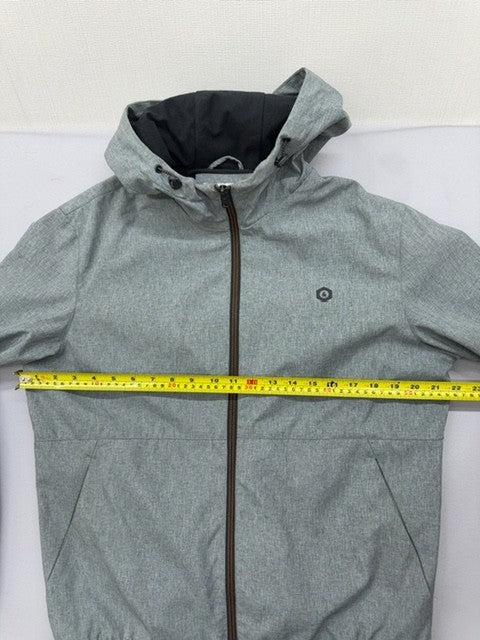 Jack & Jones Men's Gray Zip Hoodie M Water Repellent Bonded