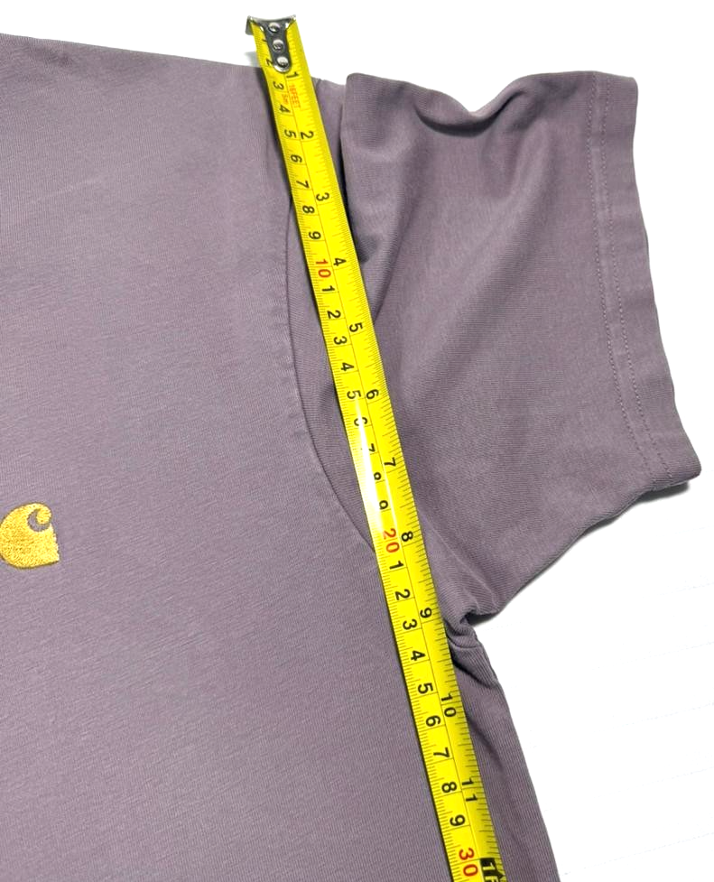 Carhartt Wip Chase T-Shirt In The Color Porphyry With A Gold Logo - Size XS