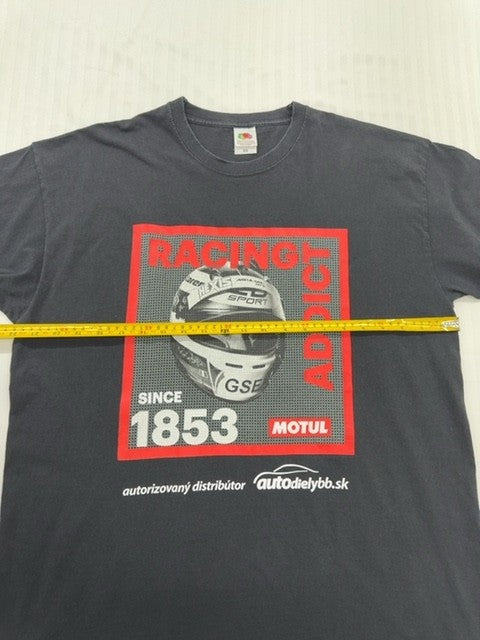 Fruit of the Loom Men's Black Racing Graphic T-Shirt XL