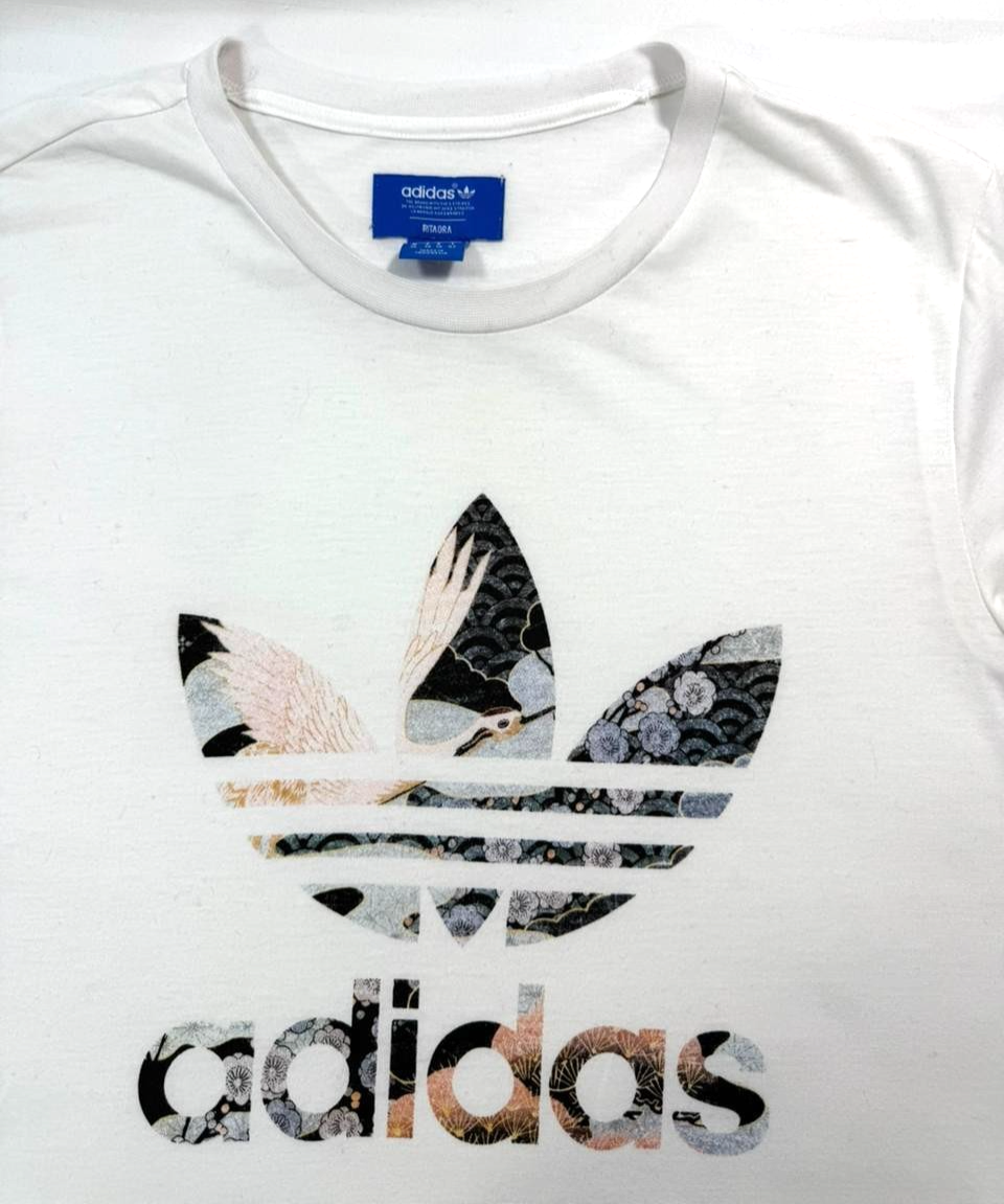 Adidas Originals Rita Ora White Smoke Trefoil T-Shirt - Size S