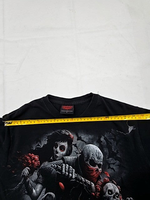 Spiral Direct Black Skull Gothic Men's T-Shirt S Cotton