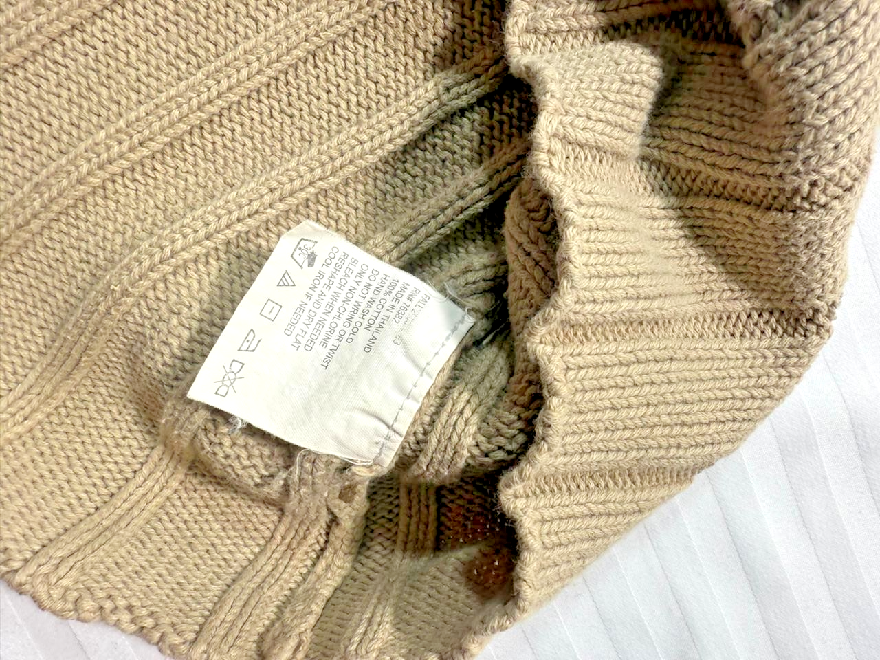 Men's Timberland Ribbed Knit Cotton Blend Sweater - Size M