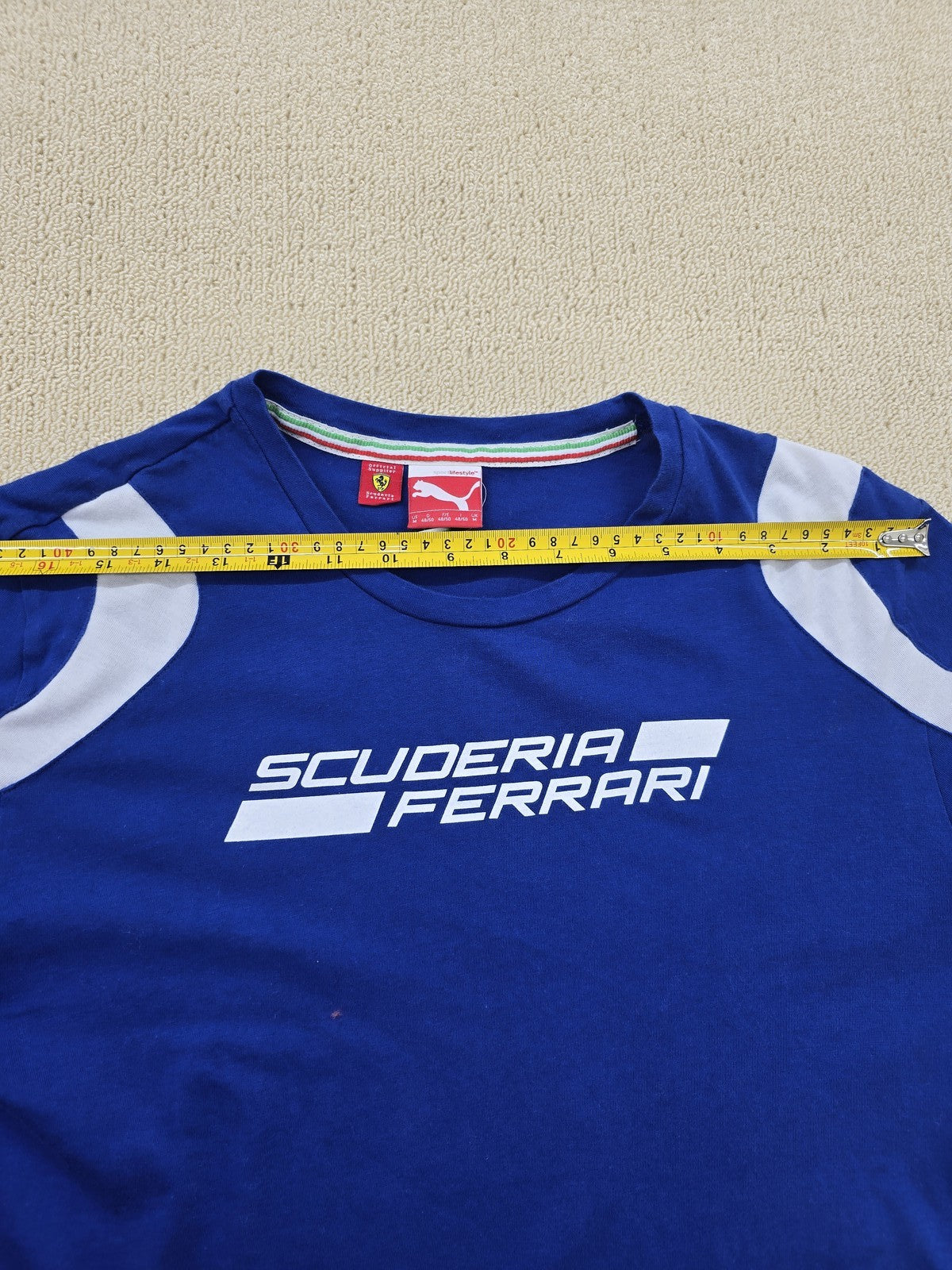 Puma Scuderia Ferrari Men's Blue M T-Shirt 100% Cotton Motorsport