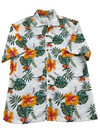 Pull&Bear Men's White Shirt – Size S, Floral, Short Sleeve