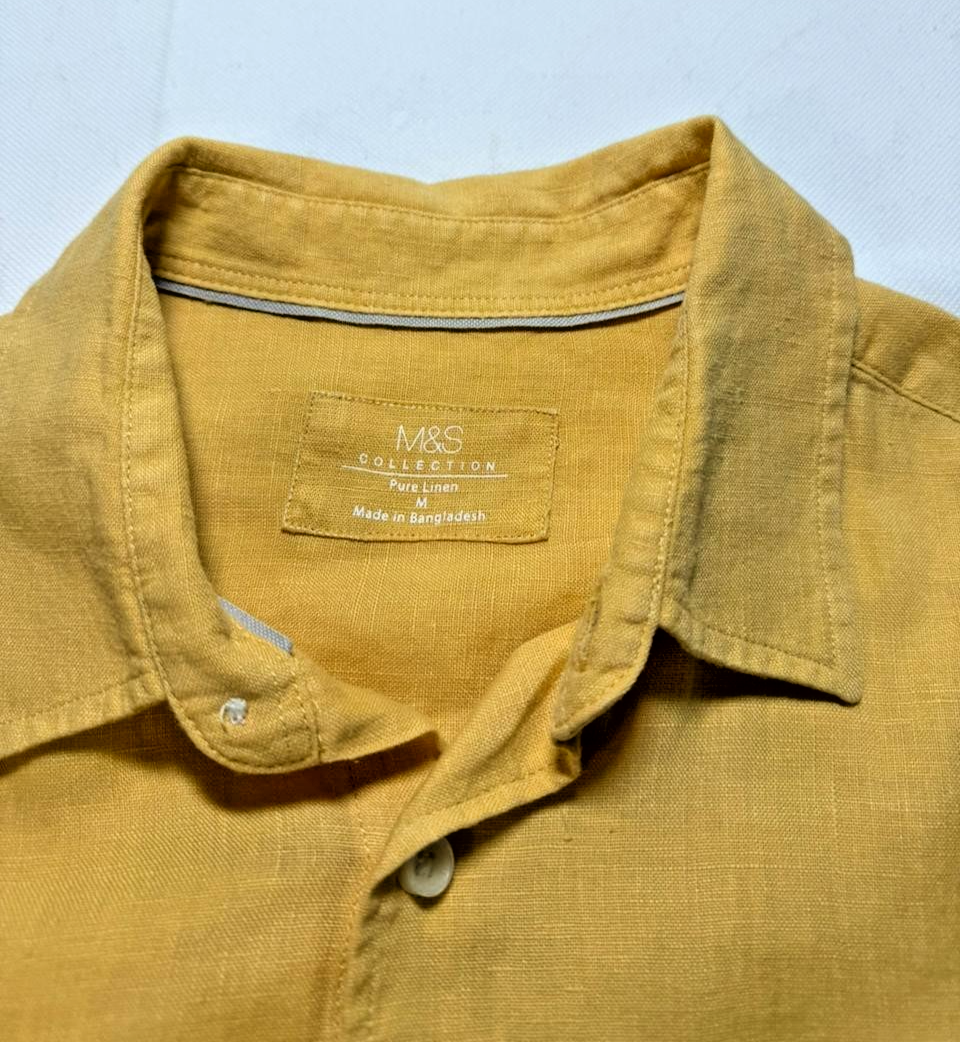 Marks And Spencer Yellow Casual Shirts For Men - Size M