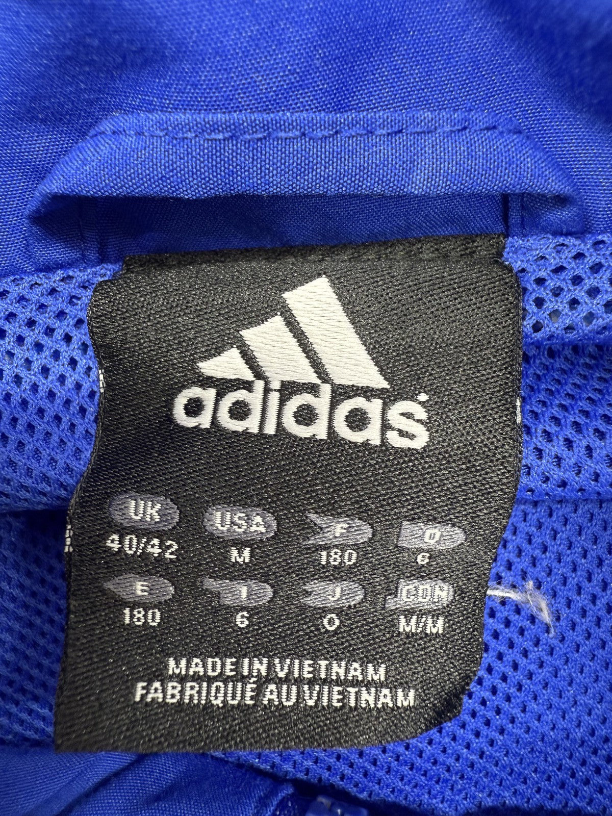 Adidas Navy Track Jacket M Full Zip Striped Athletic Unisex