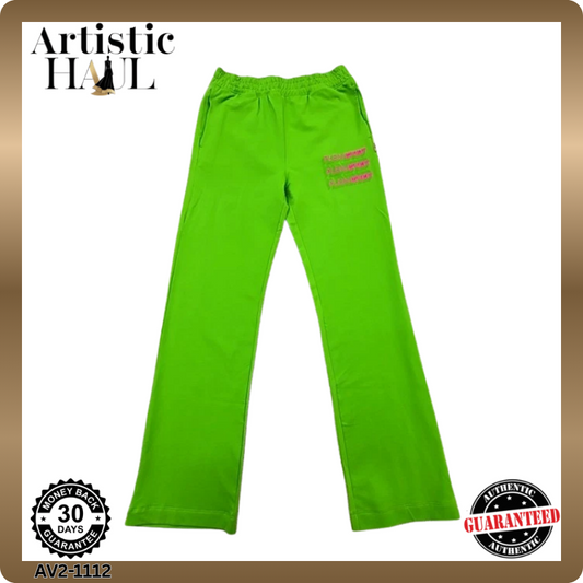 Plein Sport Women's Green Track Pants, Logo, Cotton – Ref 801FC