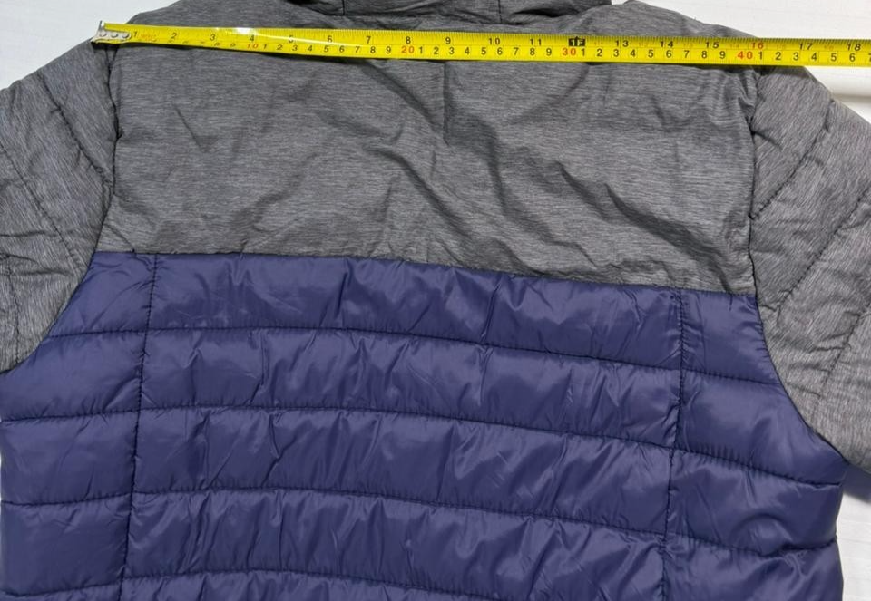 Kappa Gray Blue Puffer Jacket SICASAL Team Quilted Hooded Parka Size S
