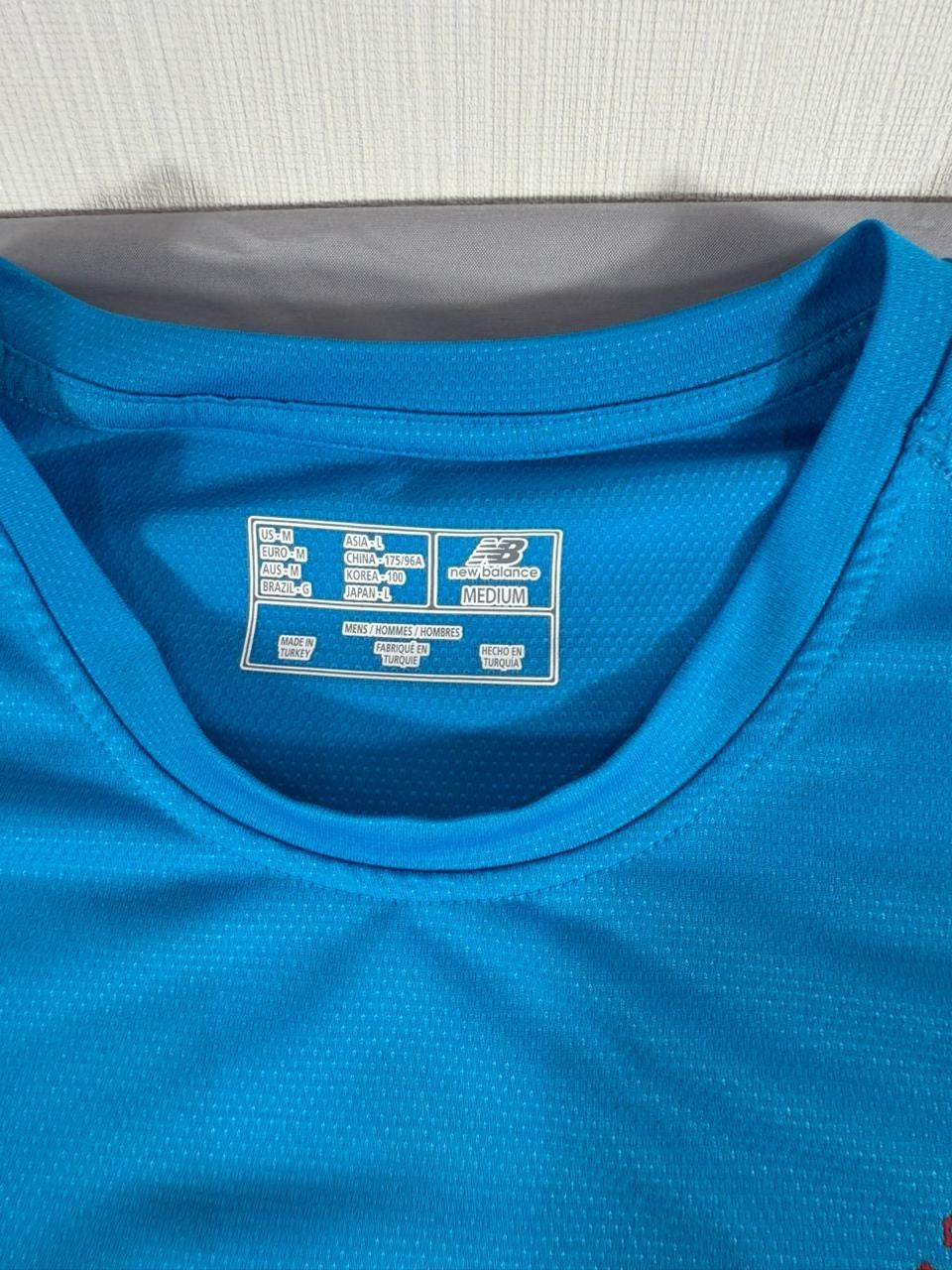 New Balance DEEJAY TEN Running T-Shirt Men's Medium Blue Athletic Tee