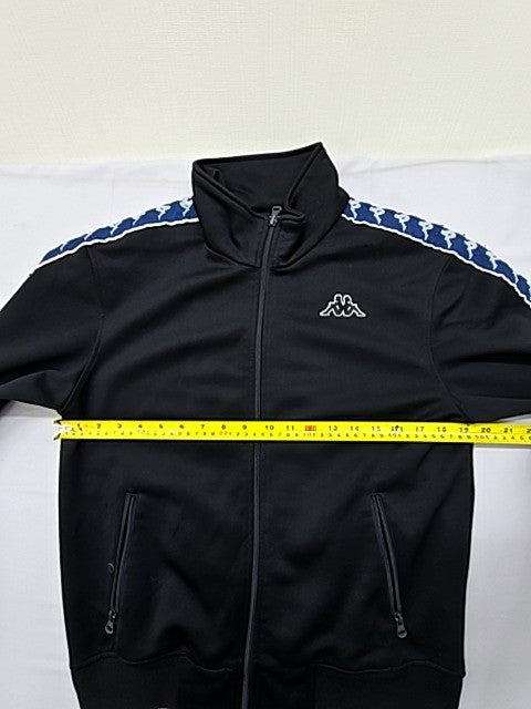 Kappa Men's Black Stripe Track Jacket M Polyester Zipper Med