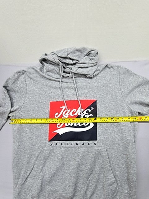 Jack & Jones Men's Oversized Grey Hoodie XL Originals Cotton Blend