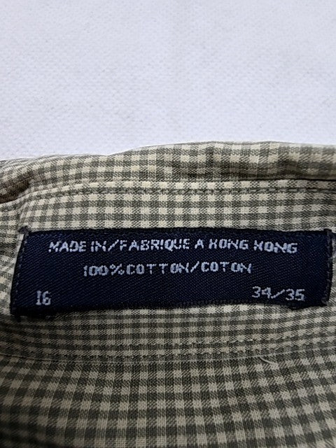 Nautica Men's Gray Checkered Dress Shirt 16x34/35 100% Cotton