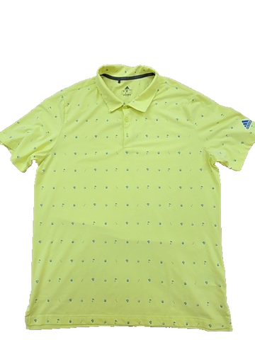 Adidas Men's Yellow Primegreen Golf Polo Shirt XXL Short Sleeve