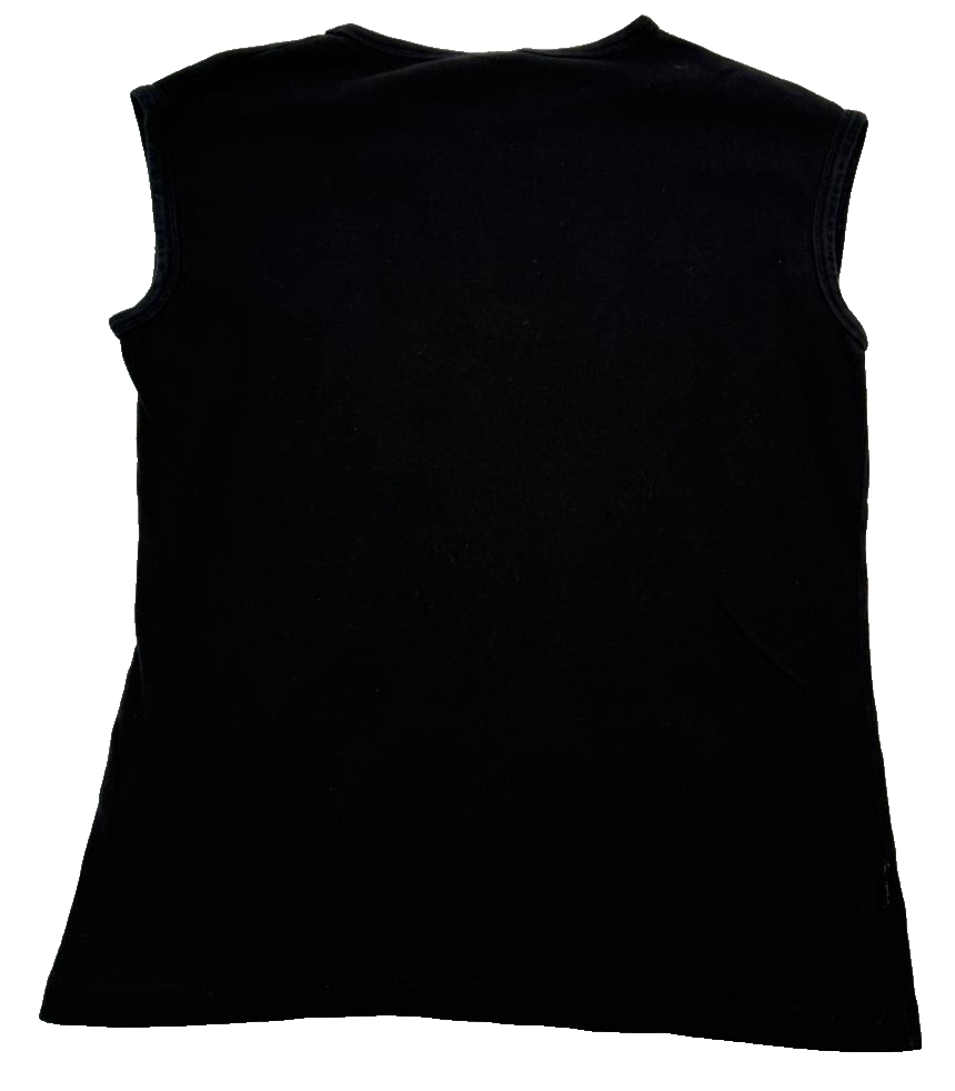 Spiral-Branded Black Cotton Sleeveless T-Shirt - Size L