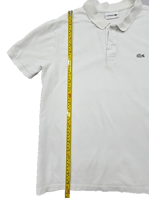 Lacoste Men's White Short Sleeve Polo Shirt Size S France Cotton