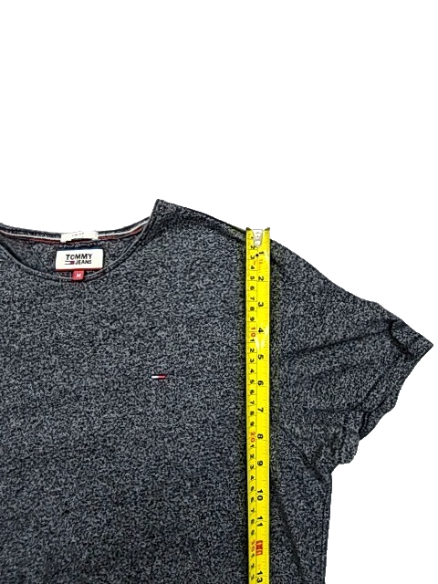 Tommy Jeans Gray Slim Fit Men's M Short Sleeve Crewneck Logo T-Shirt