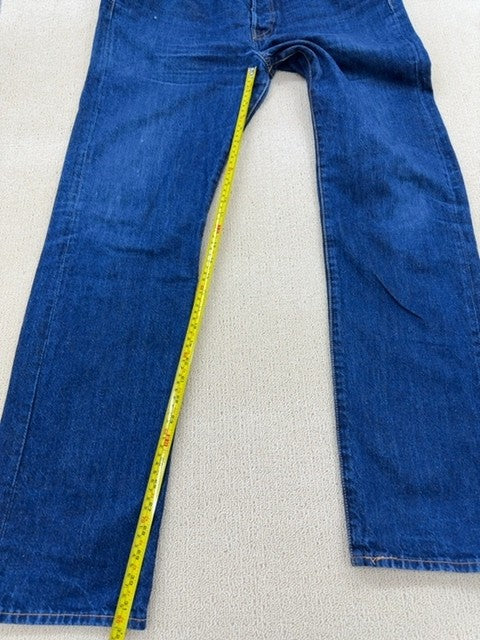 Vintage Levi's 501 Straight Jeans 34x34 Blue Rinse Men Button Fly