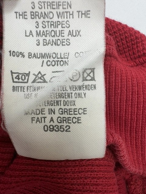 Adidas Unisex Kids Red Raglan Sweatshirt Size M Logo Graphic Pullover