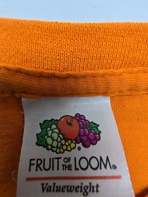 Fruit of the Loom Unisex Kids Orange Graphic Tee Size L Regular Fit