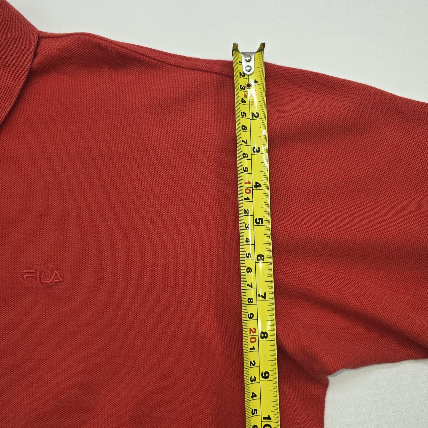 FILA Men Red Button Polo Shirt Size 2XL Regular Cotton Blend Pique NWOT
