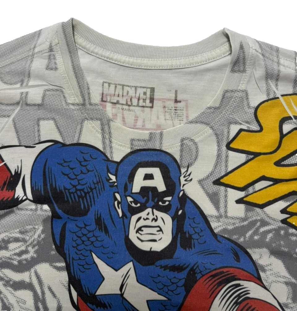 Marvel Captain America Rotella Shield Official Men's T-Shirt - Size L