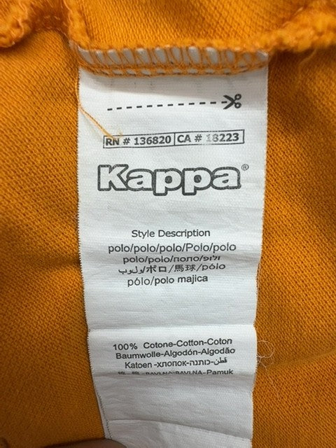 Kappa Men's XL Orange 100% Cotton Short Sleeve Polo Shirt