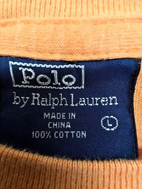 Polo Ralph Lauren Men's Orange T-Shirt Size L Classic Fit Cotton Crewneck