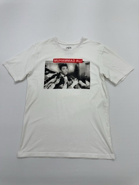 Zara Men White T-Shirt size 38 product image 1