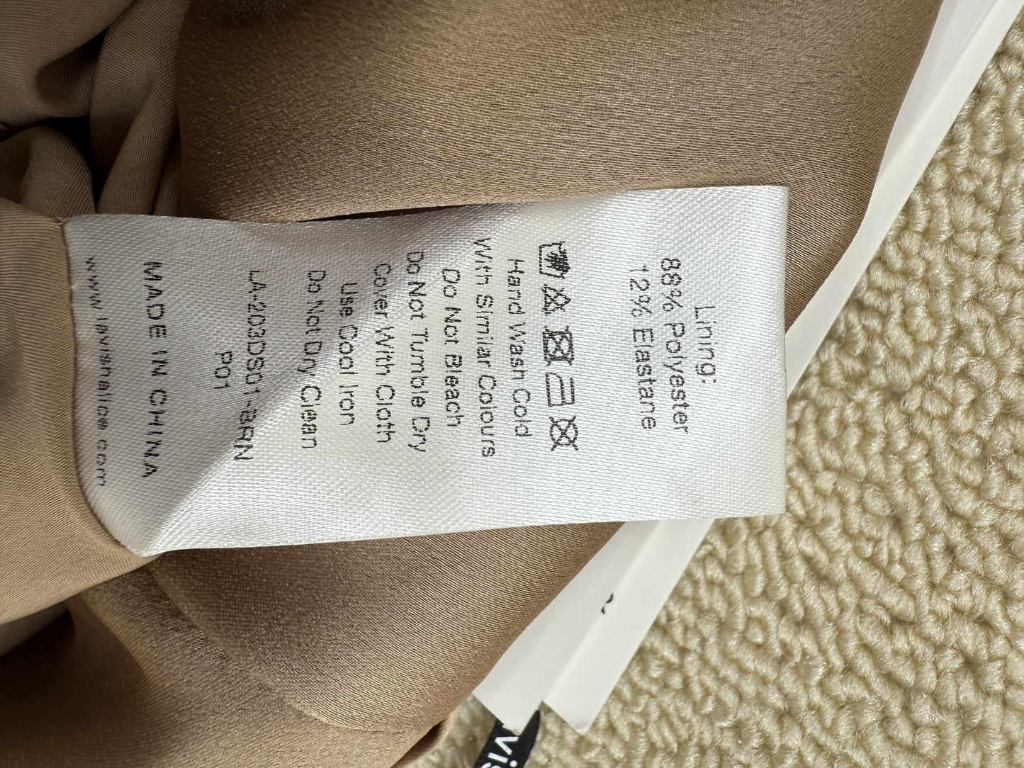Lavish Alice Size 16 Mini One Shoulder Taupe Satin Dress