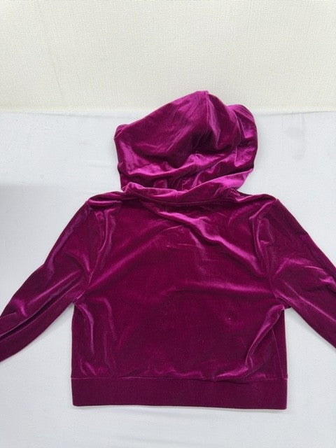 Juicy Couture Purple Velour Zip Hoodie L Unisex Long Sleeve